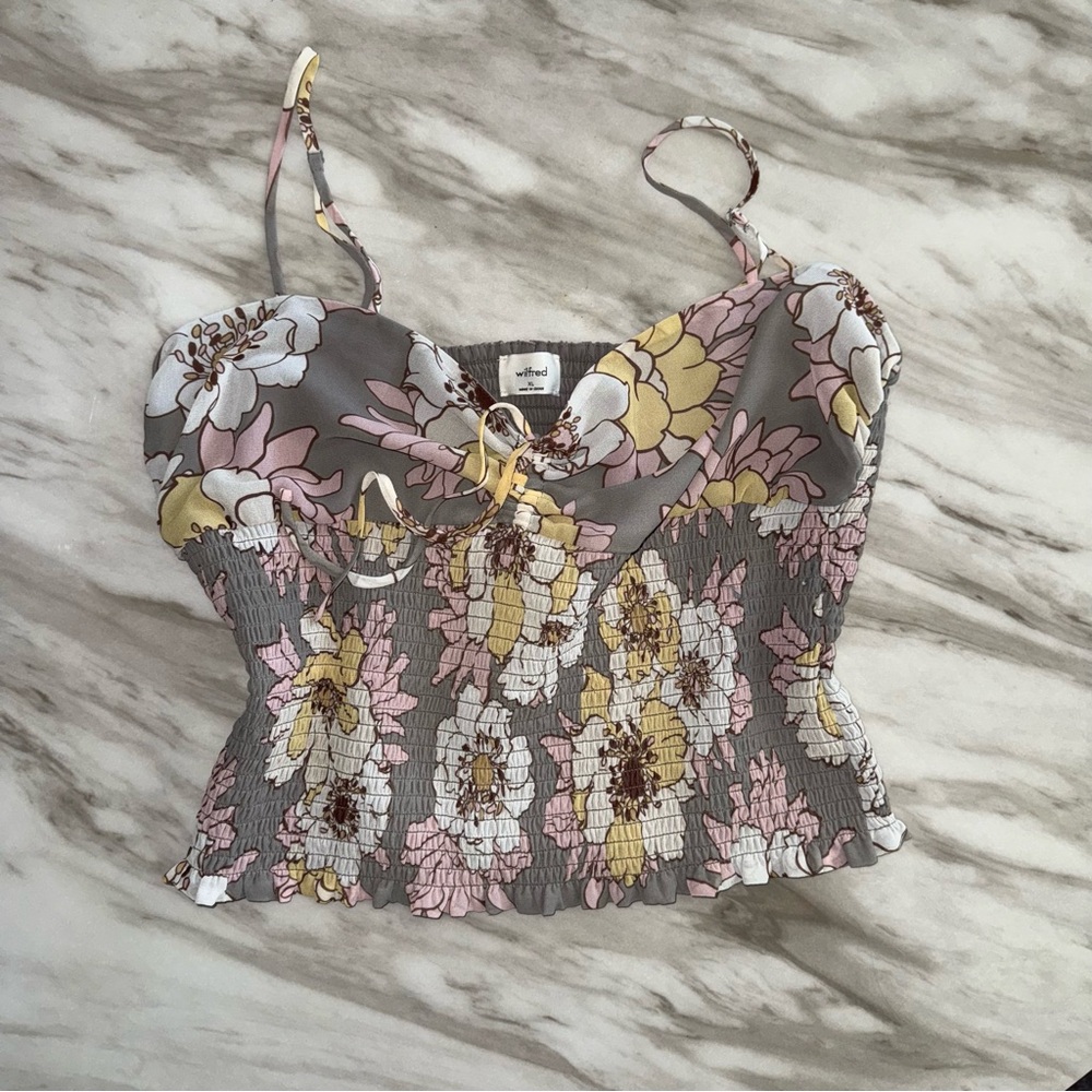 Aritzia Wilfred ballet camisole size xl Multi-coloured floral crop top